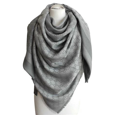 gucci scarf grey and black|gucci grey scarves women's.